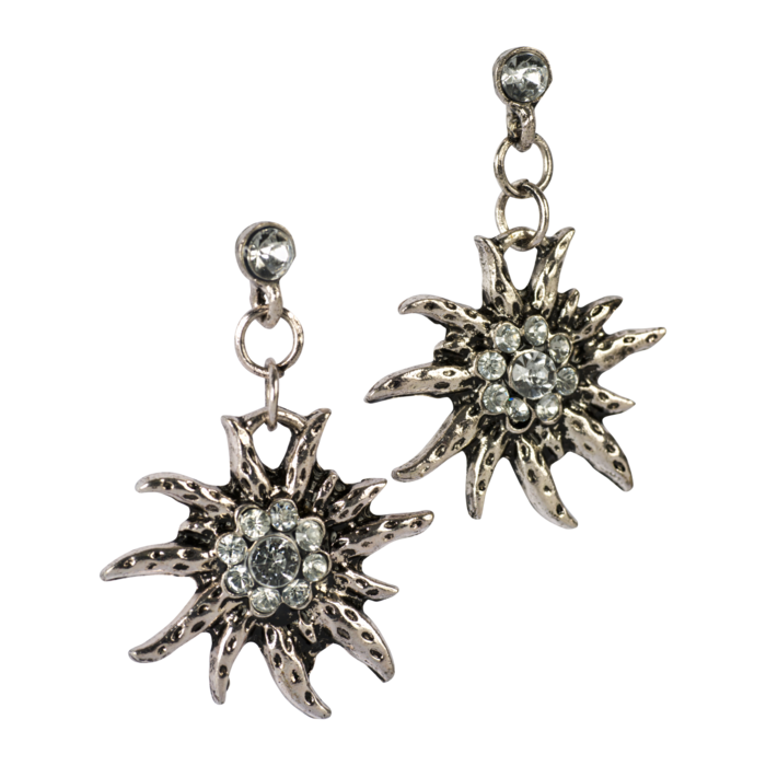 Haus Huberts Oktoberfest oorbellen  Edelweiss met Steentjes