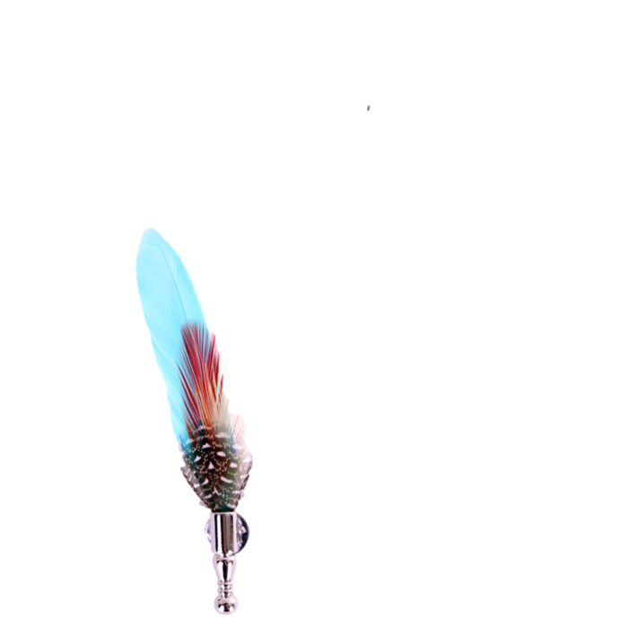 Speld met veer blauw/rood/geel