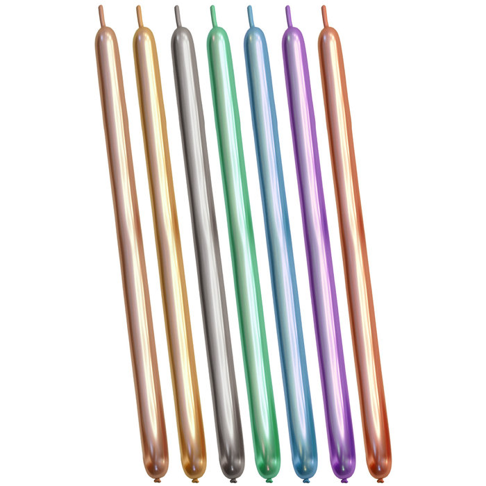 Modelleerballon chrome assorti per 100 stuks