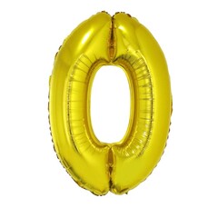 Cijfer ballon goud cijfer 0 102cm