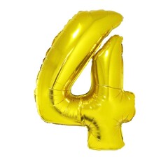 Cijfer ballon goud cijfer 4 102cm