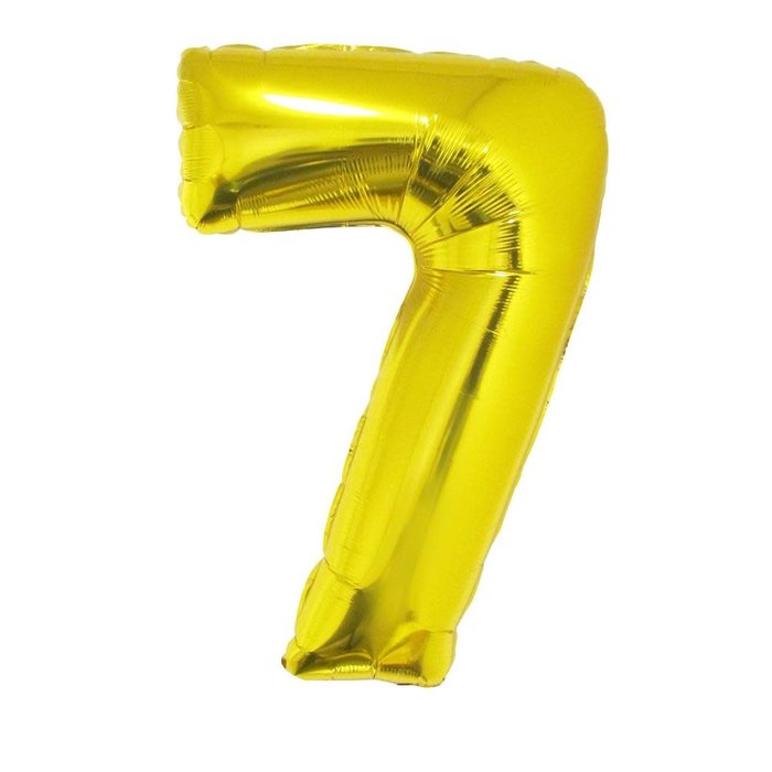 Cijfer ballon goud cijfer 7 102cm
