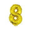 Cijfer ballon met stokje goud cijfer 8 41cm