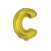 Letter ballon met stokje goud letter C 41cm