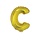 Letter ballon met stokje goud letter C 41cm