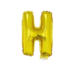 Letter ballon met stokje goud letter H 41cm