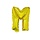 Letter ballon met stokje goud letter M 41cm