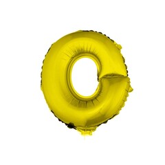 Letter ballon met stokje goud letter O 41cm