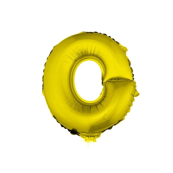 Letter ballon met stokje goud letter O 41cm