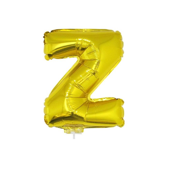 Letter ballon met stokje goud letter Z 41cm