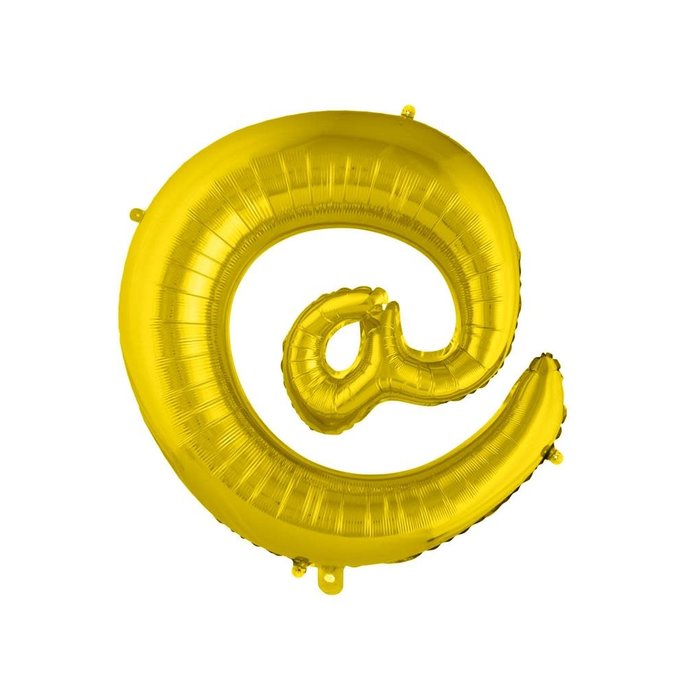 Cijfer ballon goud @-teken, 100cm