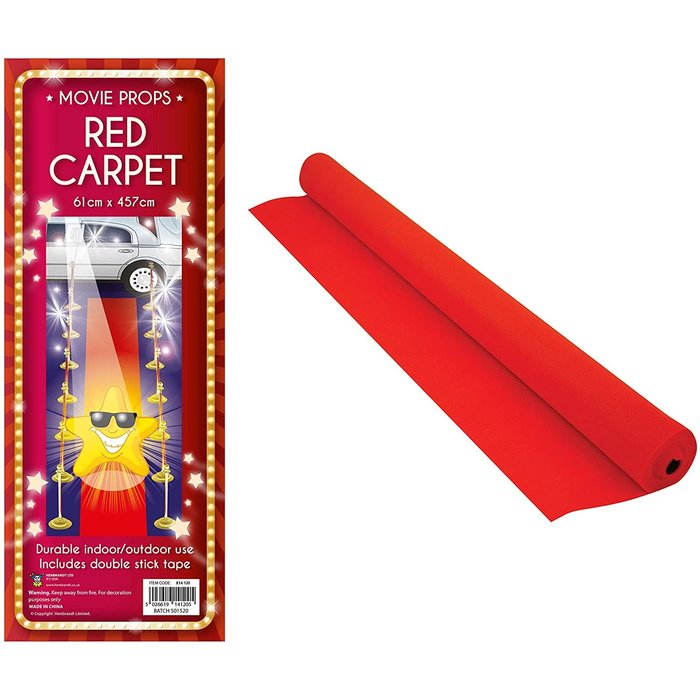 Rode loper, 61cmx457cm vervaardigd uit filterpapier