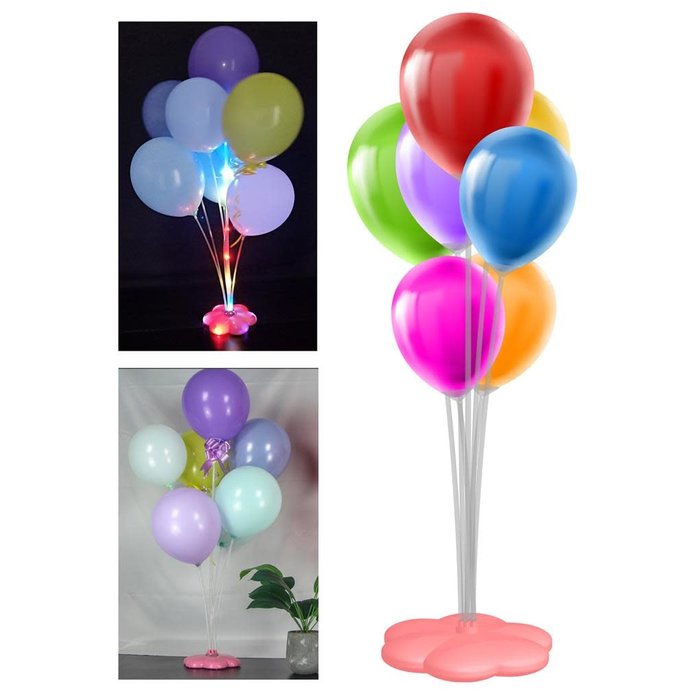 Stand ballons met 7 stikcks en led licht