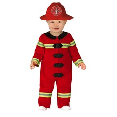 Fiestas Guirca Brandweer jumpsuit rood baby