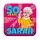 Huldeschild Sarah cartoon