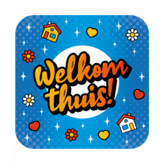 Huldeschild Welkom thuis cartoon