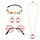 Hippie set de luxe (hoofdband, bril, oorbellen & ketting)