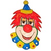 Wanddeco clown met rood haar 70 cm