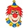 Wanddeco clown met rood haar 70 cm