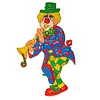 Clownsdeco met trompet 70cm