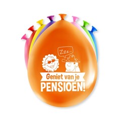 Ballon Geniet van je pensioen 12 inch per 8