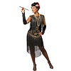 Charleston kleed Pailletten zwart goud