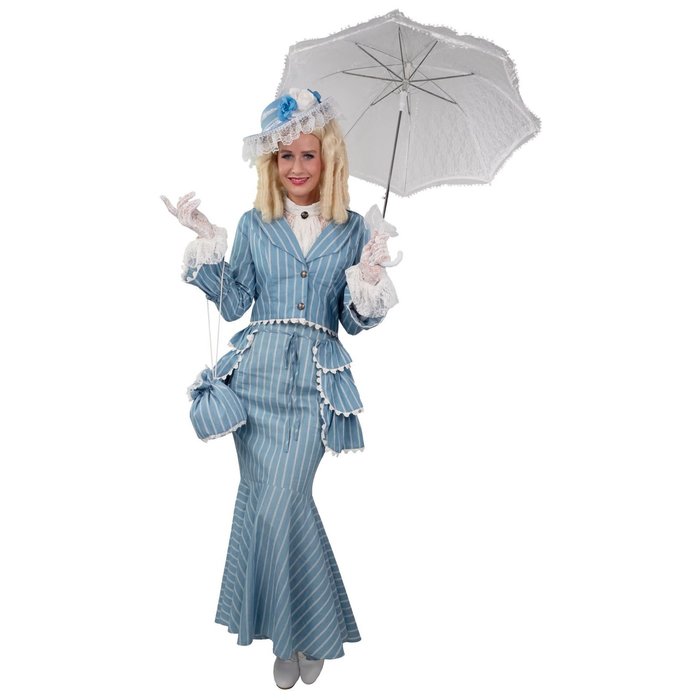 Biedermeierhoed blauw