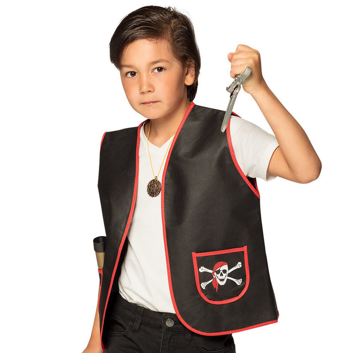 Set Piratenaccessoires (telescoop 18 cm, dolk 23 cm, amulet en 2 munten)