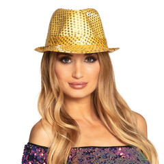 Boland Hoed disco glitter pailletten goud popstar