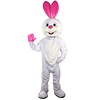 Mascotte wit konijn paashaas jumpsuit met hoofd