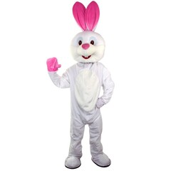 Mascotte wit konijn paashaas jumpsuit met hoofd