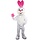 Mascotte wit konijn paashaas jumpsuit met hoofd