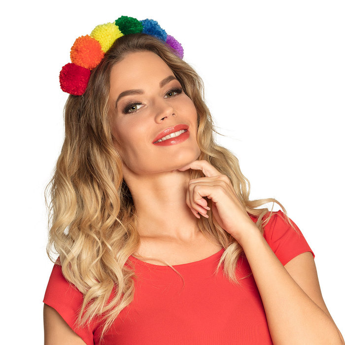 Tiara Pompon regenboog