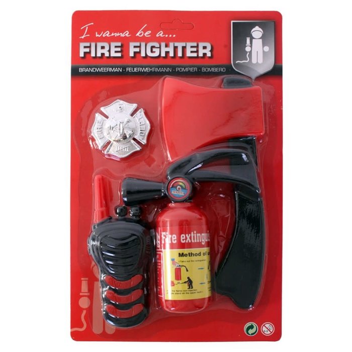 Brandweer set mini 4-delig assorti