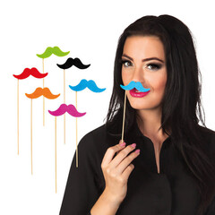 Snorren set op stokje per 6ass kleuren