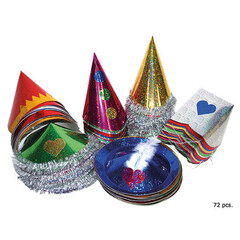 Hoedjes glitter per doos 72 stuks