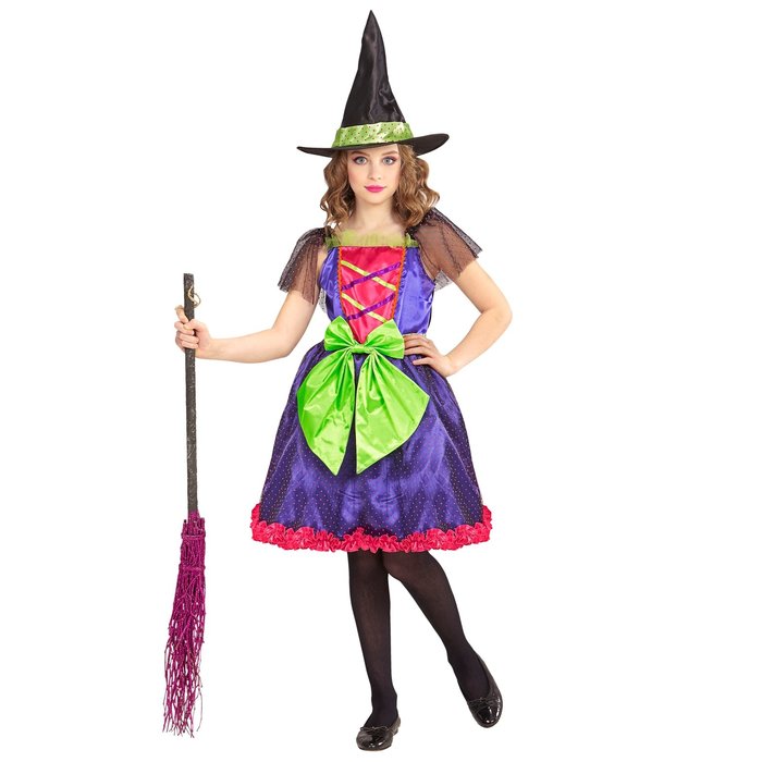 Widmann Heks kostuum Witch paars kind