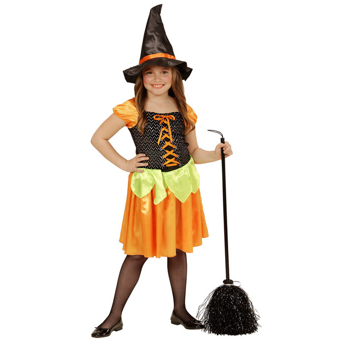 Widmann Heks pompoen oranje/zwart kind