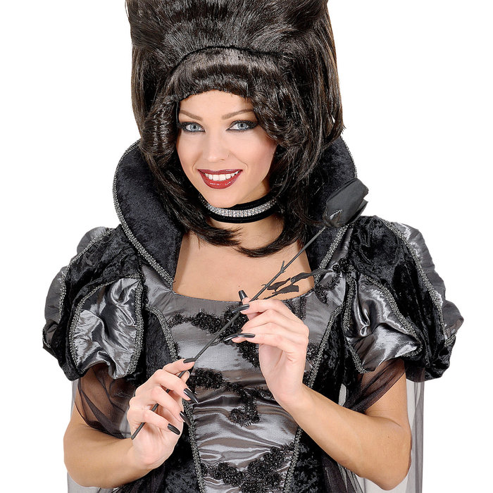 Widmann Zwarte roos plastic 44cm