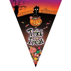 Funny Fashion Vlaggenlijn 5m 10 vlaggen Trick or Treat