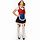 Dirndl tiroler dame rood blauw