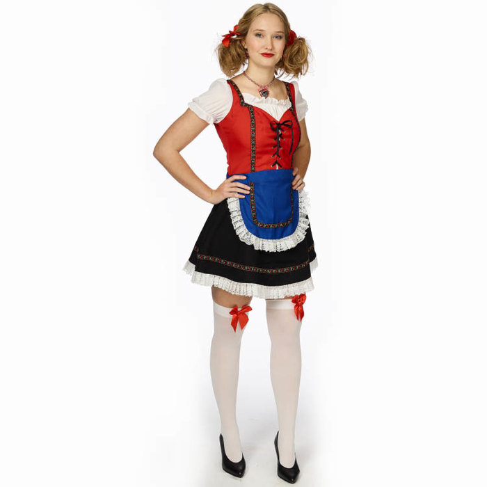 PartyLine Dirndl tiroler dame rood blauw