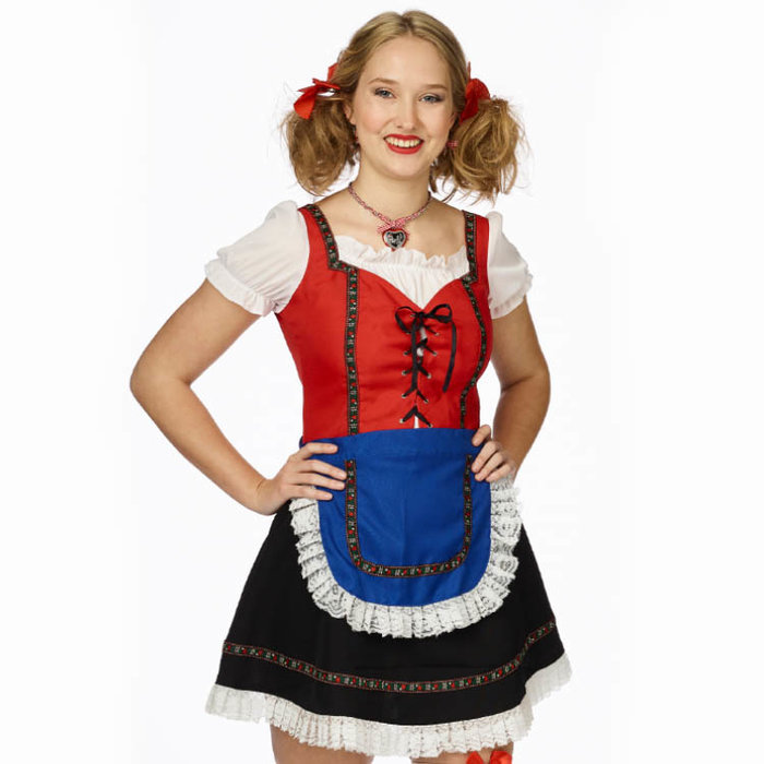 PartyLine Dirndl tiroler dame rood blauw