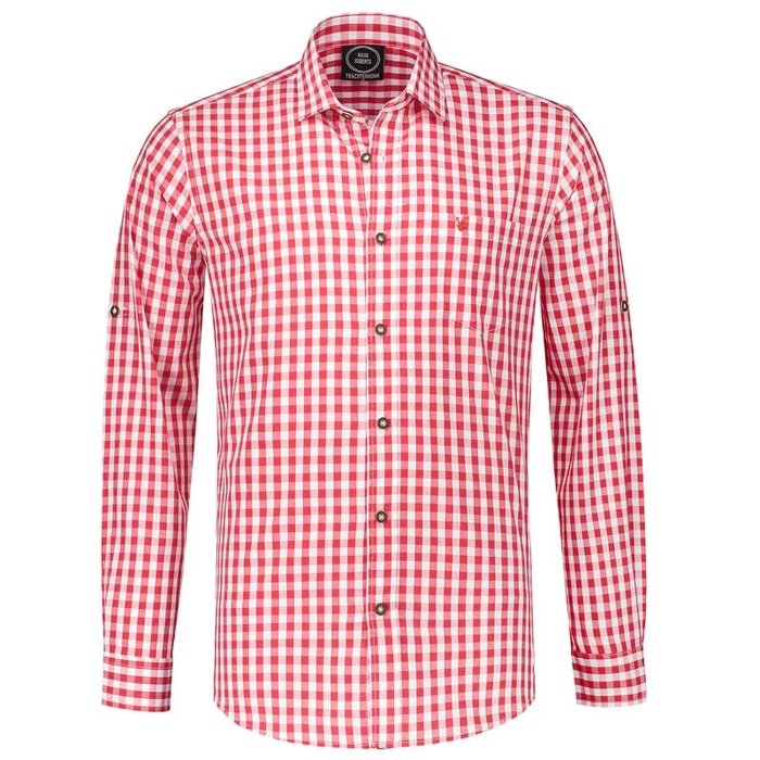 Haus Huberts Tirolerhemd rood-wit