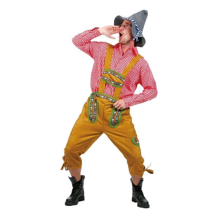 Funny Fashion Tiroler Cowboy hemd geruit rood/wit budget