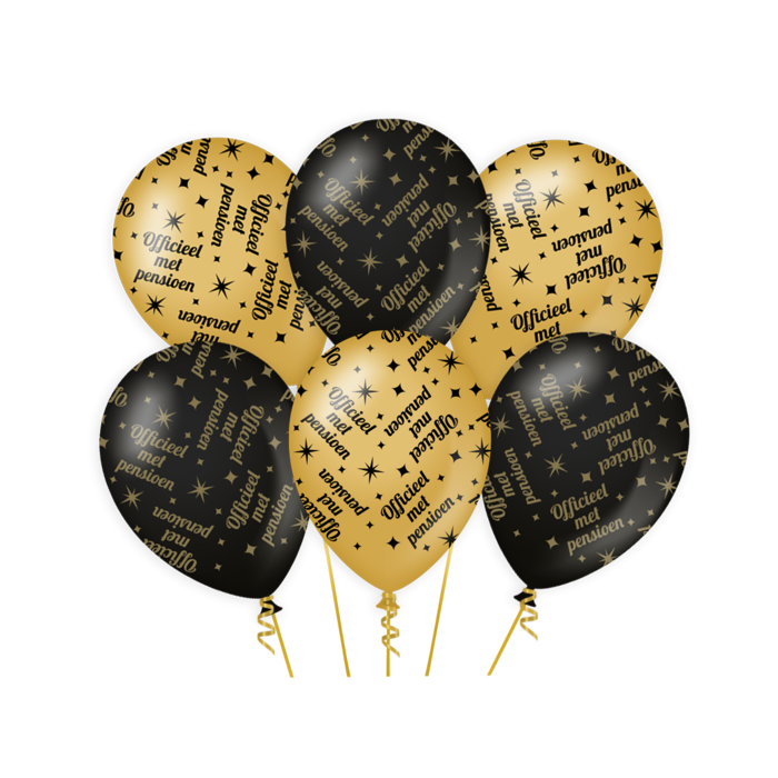 Classy ballons pensioen 6 stuks