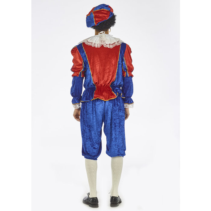 Kostuum Piet blauw/rood