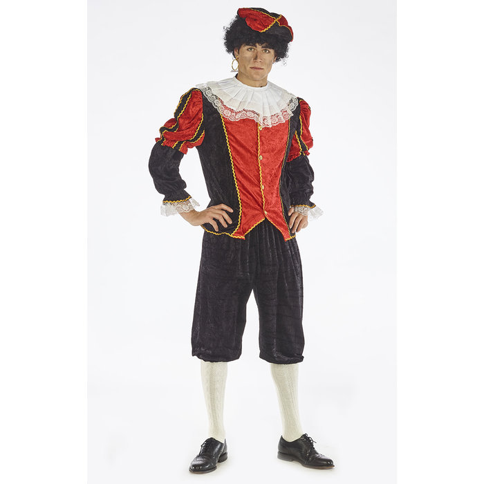 Kostuum Piet zwart/rood