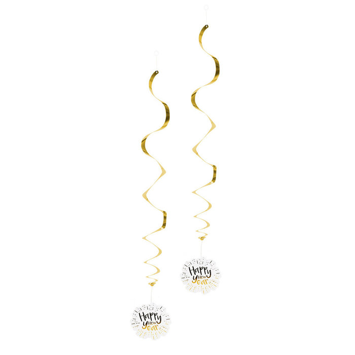 Boland Set 2 Decoratieswirls 'Happy New Year' dubbelzijdig (85 cm)