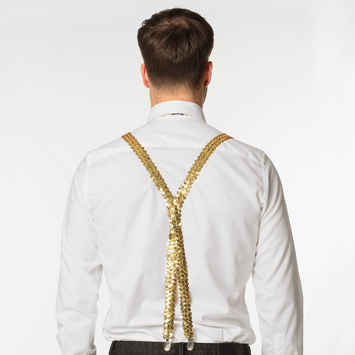 Boland Disco Accessoireset goud (partybril, vlinderstrik en bretels)